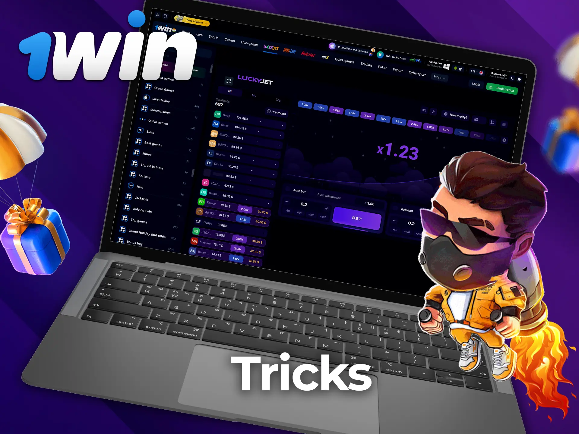 Using strategy and statistics will bring your chances of winning at 1Win Lucky Jet much closer.